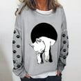 thumbnail image 1 of Chandails à Capuchon de Mode pour Femmes 2023 Oversize Texte Drôle Lettre Imprimée Col Rond Manches Longues Chandail en Molleton Ample Chandail Blouse 50 % de Rabais Liquidation Costumes Halloween/noël, 1 of 5