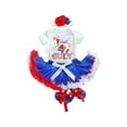 thumbnail image 2 of My 1st 4th of July Newborn Baby Girls 4pcs Outfit Set Romper+Ruffle Tulle Skirt+Headband+Shoes, 2 of 6