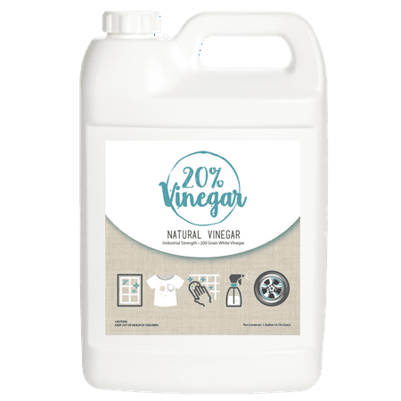 White Vinegar Mildew 20% Vinegar Concentrate - 200 Grain White Vinegar - 1 Gallon of Natural and Safe Multi-Use Concentrated Industrial Vinegar ()