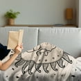 thumbnail image 3 of Sketchy Soft Flannel Fleece Throw Blanket, Sun and Moon Celestial Composition Day`s Cycle Inspiration, Cozy Plush for Indoor and Outdoor Use, 60" x 80", Charcoal Grey Tan, by Ambesonne, 3 of 5