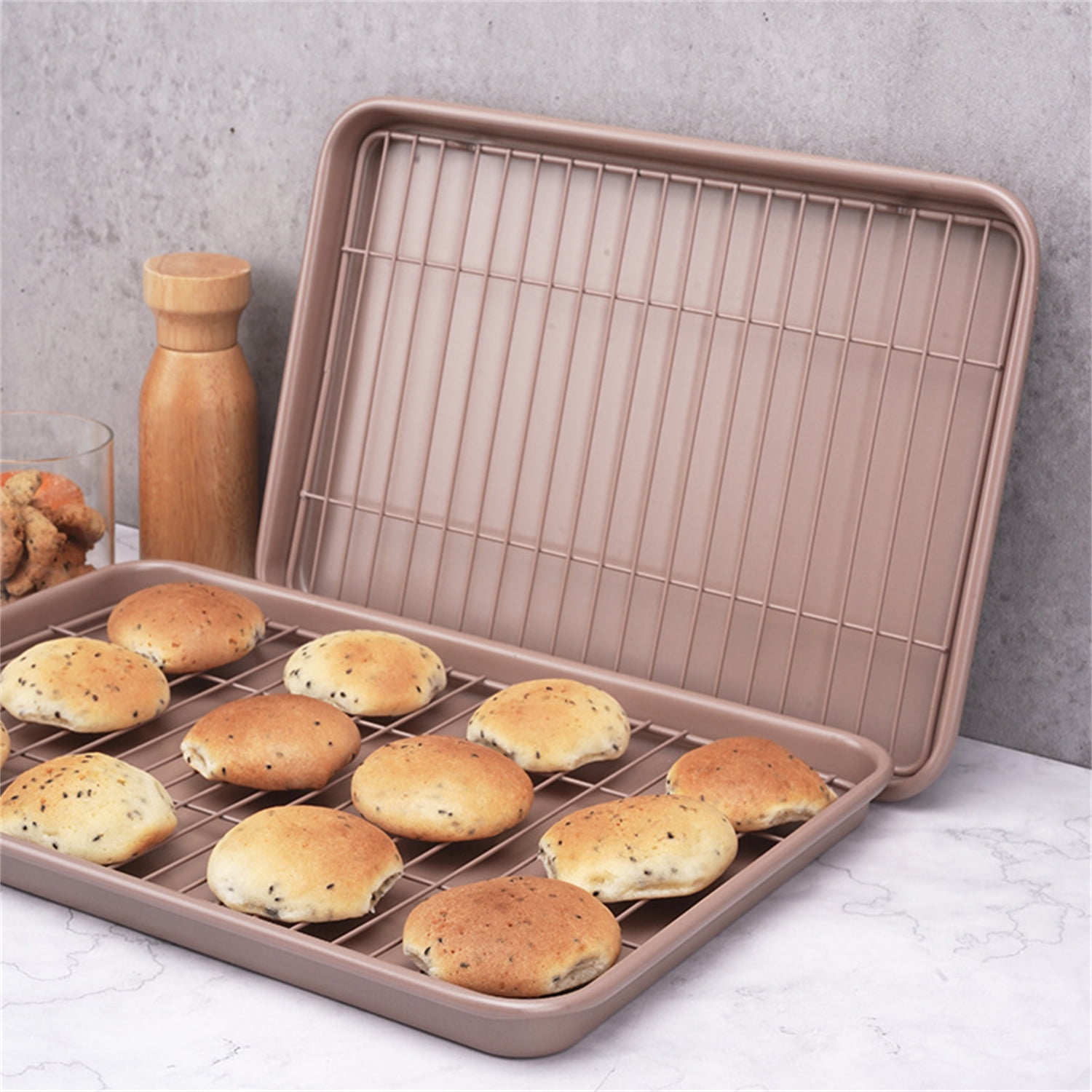 iplusmile 1 Set Cooling Rack Griddle Grill Grills Baking Tray with Wire  Rack Oven Pan with Rack Baking Rack for Oven Cooking Baking Tray for Oven