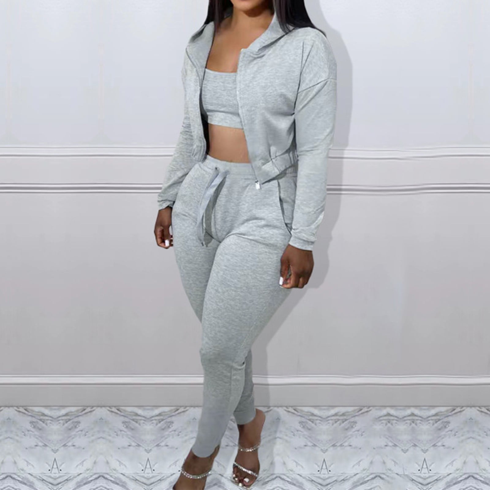Churchf Autumn Gray 2 Two Piece Sets Tracksuit Womens Outfits