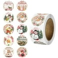 thumbnail image 2 of kjfeif Vintage Christmas Stickers Roll Merry Christmas Stickers Santa Stickers Roll Winter Holiday Round Xmas Label Tag Sticker For Boxes Cards Envelope Home Room Office Glass Window Door Decor, 2 of 9