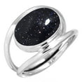 thumbnail image 1 of 925 Sterling Silver Ring For Women - Teens Blue Sunstone Gemstone Silver Ring Size 10 Simple Silver Ring Size 10 Easter Gift For Sister 925 Silver Gemstone Jewelry, 1 of 5
