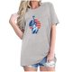 thumbnail image 1 of Tops Cortos para Mujeres Bandera de Moda Impresa Cuello Redondo, Camiseta de Manga 3/4 para Uso Diario, Casero Y Cómodo, 1 of 4