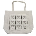 thumbnail image 1 of Arrow Shopping Bag, Hand Drawn Arrow Pattern with Little Hearts Native Romantic Illustration, Eco-Friendly Reusable Bag for Groceries Beach and More, 15.5" X 14.5", Cream, by Ambesonne, 1 of 2