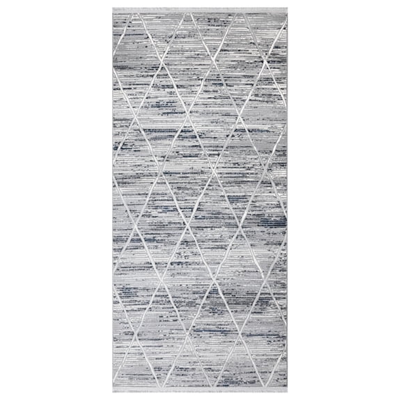 Melchior Grey Geometric Polyester Area Rugs for Living Room Jacquard Textured Modern Rugs Soft Geometric Rug for Bedroom Washable Rug Non-Slip Bohemian Carpet Perfect for Dining Room Office Beige