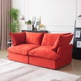 thumbnail image 2 of Sodrens Modular Sectional Sofa Couch,82.66" Velvet Loveseat Sofa,Minimalist Style Comfy Couch for Living Room Apartment,Red, 2 of 10