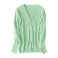 thumbnail image 1 of Ketyyh-chn99 Light Cardigan for Women Summer Fall Coat Women Cardigan Solid Button Down Long Sleeve Classic V Neck Knit Cardigan Sweater With Pockets Mint Green,L, 1 of 5