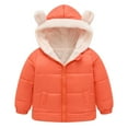 thumbnail image 3 of XBASW Baby Toddler Girls Boys Ear Hooded Jackets Winter Coat Fleece Warm Outerwear Kids Cotton Jacket for 1-8Y, 3 of 11
