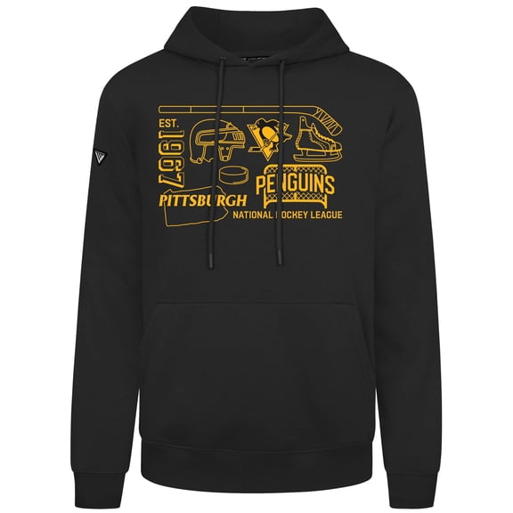 Men's Levelwear Black Pittsburgh Penguins Podium Campaign Pullover Hoodie