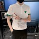 thumbnail image 3 of Camiseta tipo polo informal elegante de Kpop para hombre, ropa verde normal, lisa, con cuello, camisetas para hombre, estética, novedad, ropa de calle, tops populares, 3 of 5