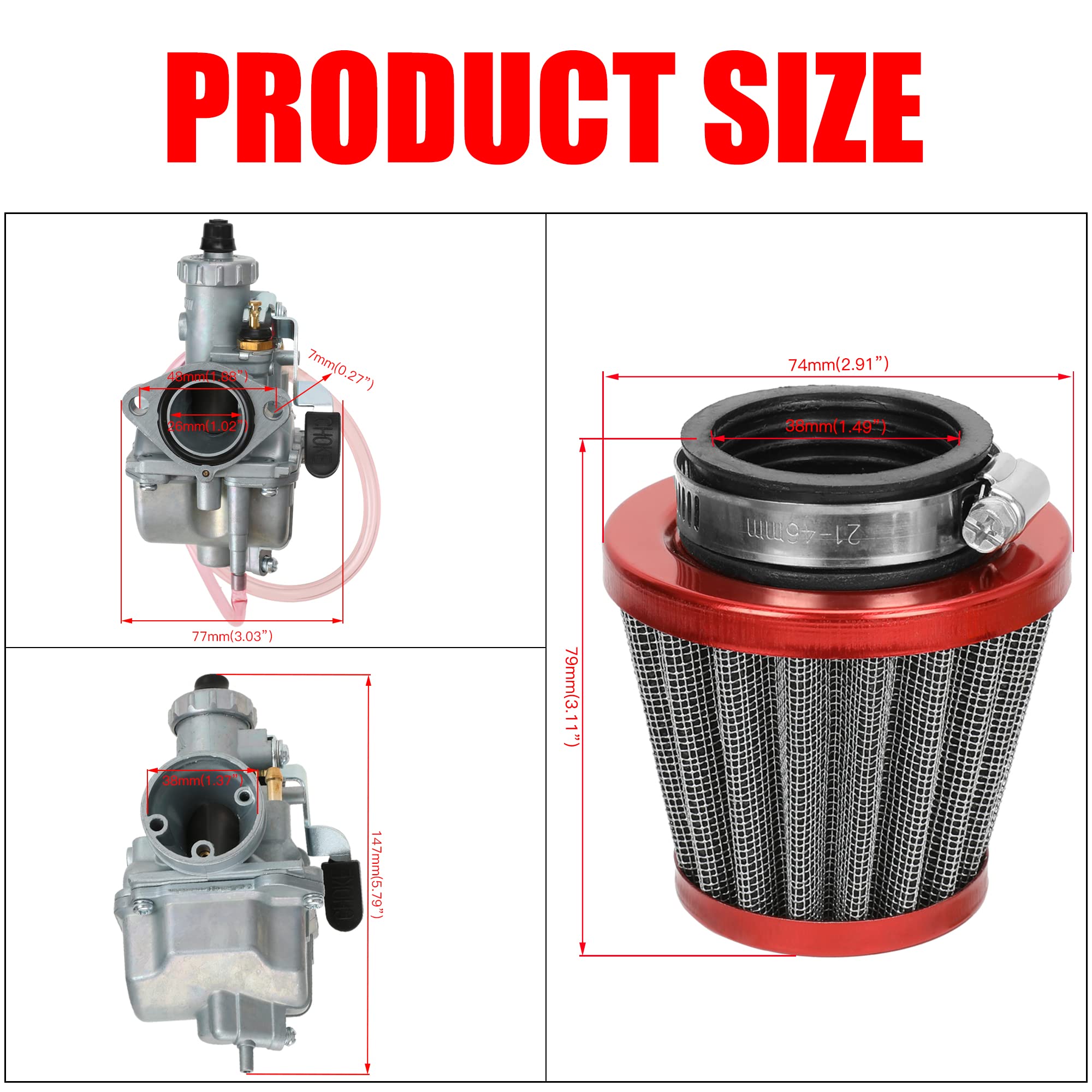 Carburetor Intake Manifold 26mm VM22 Carburetor For Predator 212cc