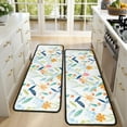 thumbnail image 4 of Kitchen Rugs Sets Of 2,Pioneer Flower Floral Print Pattern Anti Fatigue Kitchen Mat Rugs Non Slip Washable,Decorative Kitchen Floor Mats for Kitchen,Sink,Laundry,17"x47"+17"x47", 4 of 5
