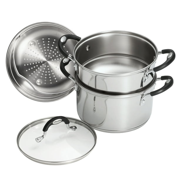 Tramontina Stainless Steel 3 Quart Steamer & Double-Boiler, 4 Piece