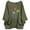 Army Green, variant on Kukoosong Women's Casual 3/4 Sleeve Crew Neck Floral Print Loose Fit Crop Top Women's Plus Size Linen Tops
