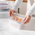 thumbnail image 3 of Fruit Containers for Fridge - Leakproof Food Storage Containers with Removable Colander - Fridge Organizer - Dishwasher safe Produce Containers Keep Fruits, Vegetables, Berry, Meat Fresh longer, 3 of 11