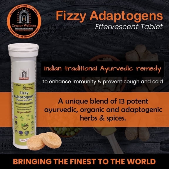 Fizzy Adoptogens Effervescent Tablets, Creator Wellness with natural ingredients.
