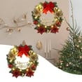 thumbnail image 4 of Hvmvliv 11.81in Lighted Christmas Wreath for Front Door Xmas Wreath with Bow for Outdoor Christmas Door Decoration Gold, 4 of 8