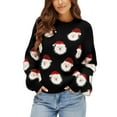 thumbnail image 4 of Winter Sweaters for Women Casual For Long Sleeve Pullover Cute Fuzzy Santa Pattern Crew Neck Loose Sweaters Features: Ugly Christmas Sweaters, 4 of 9