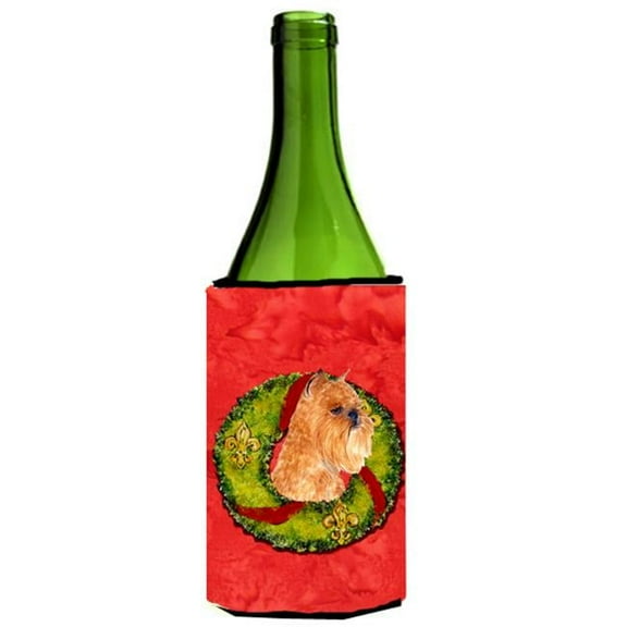 Brussels Griffon Christmas Wreath Wine bottle sleeve Hugger - 24 oz.