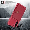 thumbnail image 2 of Mantto Back Folio Cover for NEW Samsung Galaxy S21 FE Wallet Case, PU Leather Kickstand Credit Card Holder Slots Case, Magnetic Absorption Durable Shockproof Cover, Red, 2 of 6