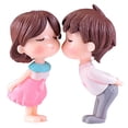 thumbnail image 2 of EGYMEN 2PCS Cute Kissing Couple Doll, Resin Decorative Figurine, Miniature Garden Ornament, Hand Painted Desk Accessory, 2 of 6