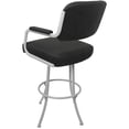 thumbnail image 2 of Tobias Designs 30" Swivel Metal & Vinyl Bar Stool in Gray and White, 2 of 2