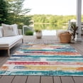 thumbnail image 6 of Addison Rugs Chantille Indoor/Outdoor Transitional Stripes Ivory Washable Rectangle Rug, 3' x 5', 6 of 6