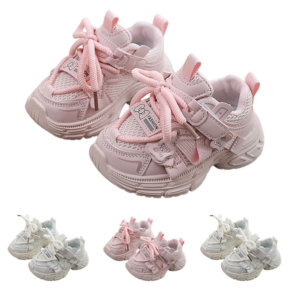Dakaela 9M-6Y Baby Boys Girls Sneakers Infant Chunky Platform Casual Sneaker Toddler Breathable Walking Running Tennis Shoes Pink
