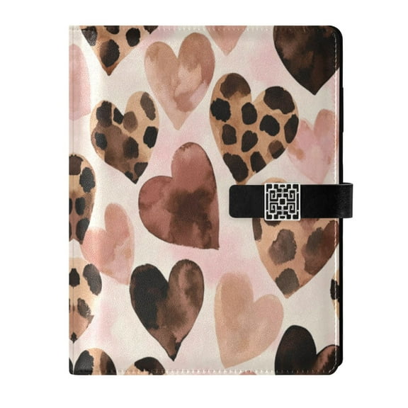 Leather Planner Leather Notebook Notebook Journal Binder Design Pen Pocket Design Convenient for Storage Super Beautiful Black Heart