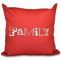 Simply Daisy 16" x 16" Family Word Print Pillow, Red