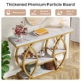 thumbnail image 5 of Finmind 4-Tier Console Table, 39" Wood Sofa Table with Storage Shelves, White Gold, 5 of 8