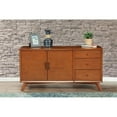 thumbnail image 2 of Bowery Hill Mid-Century Wood 3 Drawer Sideboard in Acorn Brown, 2 of 7