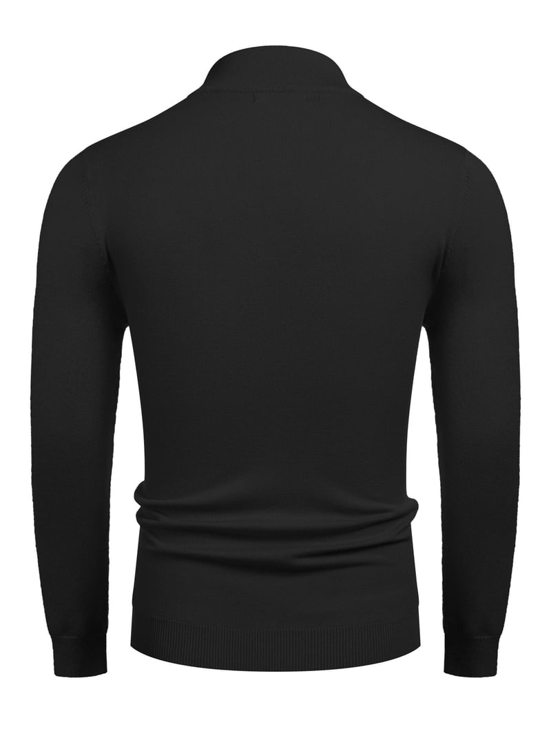 Long Sleeve Ribbed Cuff Top COOFANDY Men's Slim Fit Mock