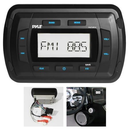 PYLE PATVR10 - Marine Bluetooth Radio Receiver, Water Resistant Stereo Head unit,