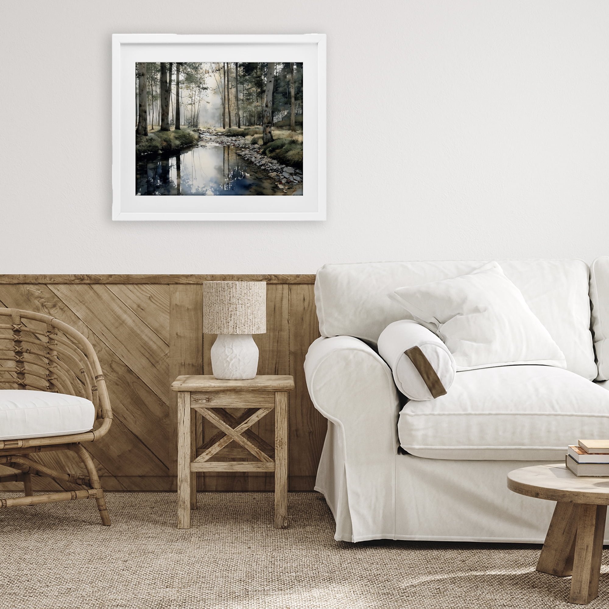 Stupell Industries Woodland Wonder Creek White Framed Print Under Glass, design by Franklyn Gregory