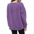 thumbnail image 4 of Sweaters For Women Casual Long Sleeve Crewneck Soft Comfy Loose Fit Pullover Sweatshirt Top For Everyday Wear Black Polyester And Cotton Purple Size S-2Xl Oversized Sweaters For Women, 4 of 7
