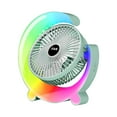 thumbnail image 6 of Small Desk Fan, Portable Electric Table Desktop Air Circulator Fans, Color Running Lamp USB Charging Home Desktop Fan, 6 of 6