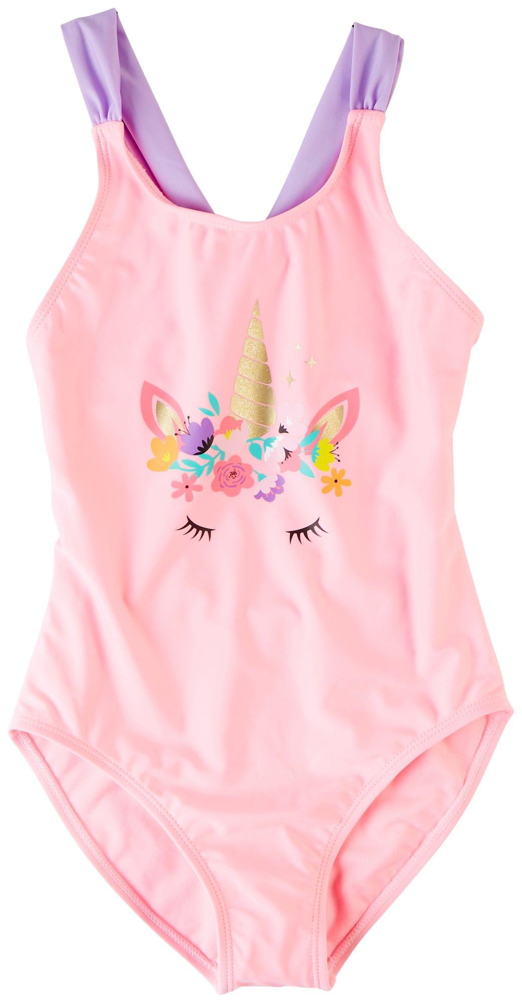 XOXO Girls Unicorn Crossback OnePiece Swimsuit, Sizes 416