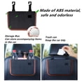 thumbnail image 2 of Hanging Car Trash Can, Collapsible Portable Waterproof Garbage Bag with Clip Small Car Organizer Holder Storage Pockets Container, Mini Trash Bin for Front Back Seat Accessories, 2 of 7