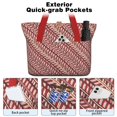 thumbnail image 2 of Tote Bag for Women - Red Christmas Striped Pattern Shoulder Bag - Large Utility Work Duffle Bag with Zipper Handbag for Travel, Work, Sprots, 2 of 5