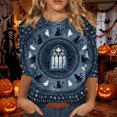 thumbnail image 2 of Bovemsi Tops for Women Trendy Soft Round‑Neck 3/4‑Sleeve Printed Blouse Fashion Outfits Clothes XXL, 2 of 4