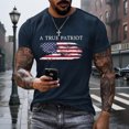 thumbnail image 2 of Bibfish Mens Tshirts Casual USA Flag Print Summer Crewneck Short Sleeve Tee Shirts Patriotic Pride Graphic Pullover Tees Tops For Men, 2 of 5