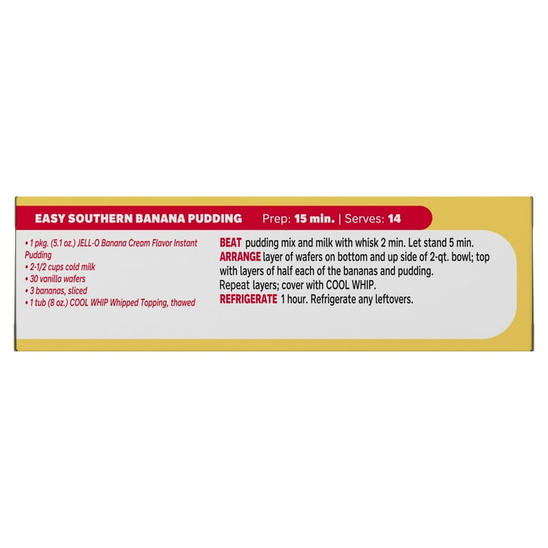8 pack) Jell-O Banana Cream Instant Pudding Mix & Pie Filling, 5.1