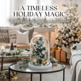 thumbnail image 6 of GLAMOUR BOUTIQUE Mini Christmas Tree Preserved Flower in Glass Dome w/Light - Forever Flowers Christmas Table Decor, Long Lasting Eternal Flowers w/Thick Gift Box & Bow, Unique Gift - Snow, 6 of 9