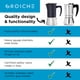thumbnail image 2 of GROSCHE Milano Acero | 10 tazas de café expreso | Cafetera espresso para estufa: olla Moka de acero inoxidable para estufas eléctricas y de gas de inducción Greca | Olla Moka para cafetera exprés y es, 2 of 5