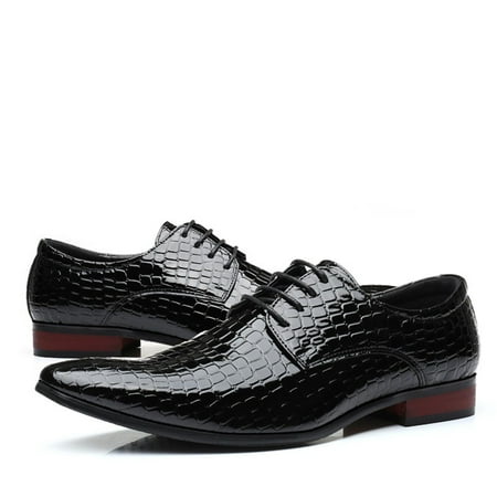 HaiMao Men s Dress Shoes Clearance Leather Oxfords Luxury formal Business Suit Shoes Black 7(39)