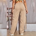 thumbnail image 4 of IROINNID Sales Pants for Women Cargo Street Style Loose Fit Solid Trendy Cargo Pants with Pockets,Yellow, 4 of 5