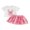 Pink, variant on Toddler Baby Girl Easter Outfit 6 12 18 24 Months 2T 3T 4T Rainbow Embroidery Short Sleeve T-Shirt with Tulle Skirt 2 Pcs Clothing Set